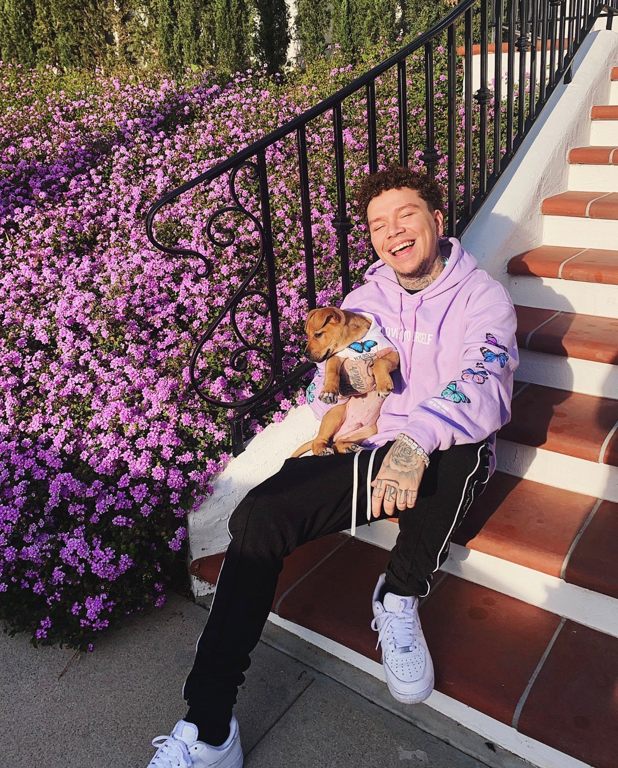 LOVE YOURSELF BROKEN BUTTERFLY HOODIE - LAVENDER