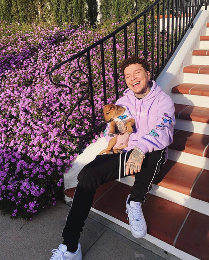 LOVE YOURSELF BROKEN BUTTERFLY HOODIE - LAVENDER