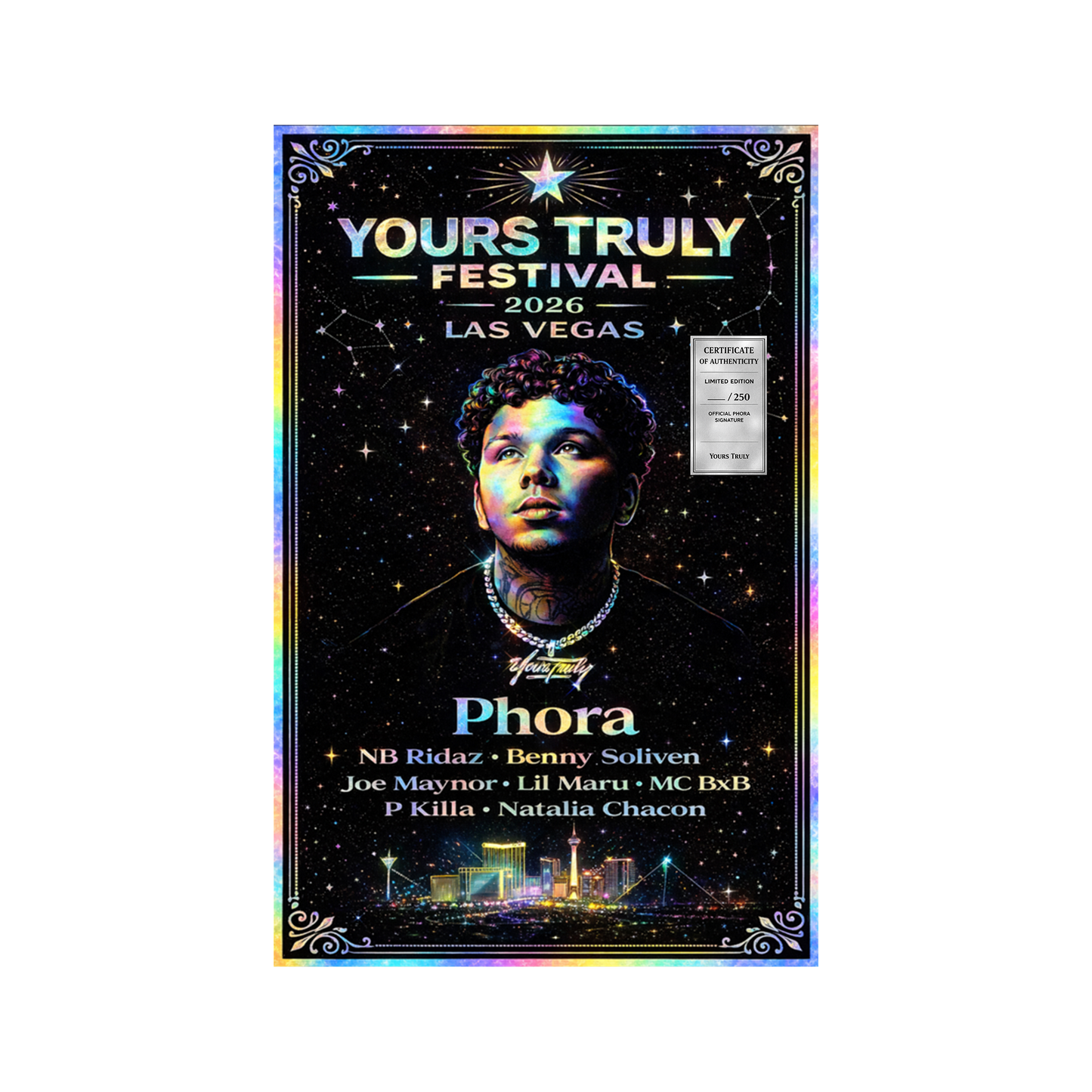 YOURS TRULY FESTIVAL - SIGNED HOLOGRAPHIC POSTER